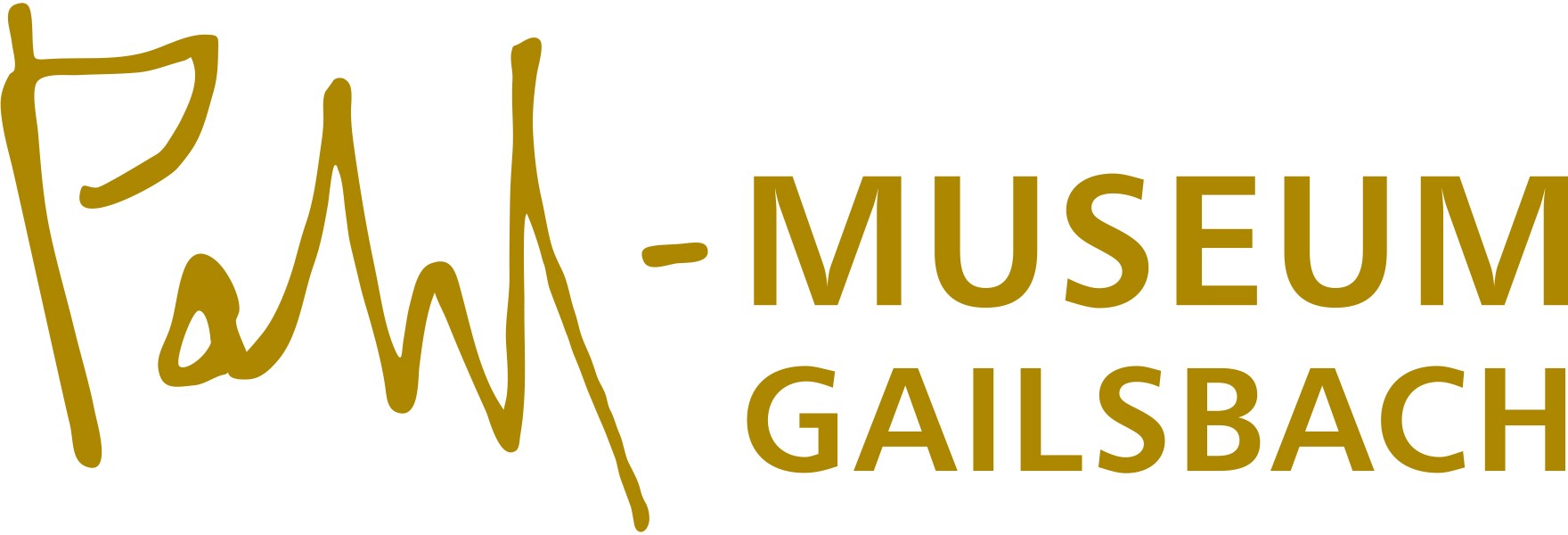  Zeigt das Logo des Pahl-Museums in geschwunger Schrift in goldener Farbe 